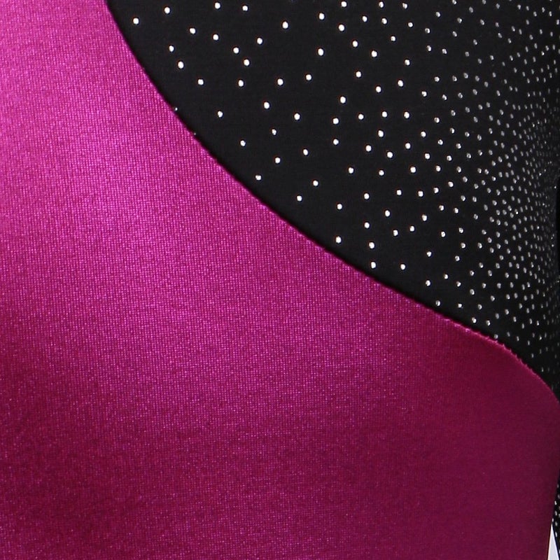 Daxiang Long Sleeves Rainbow Stripes Starry Sky Dancing Athletic Leotard for Little Girl Black 130(5-6Y) - Image 4
